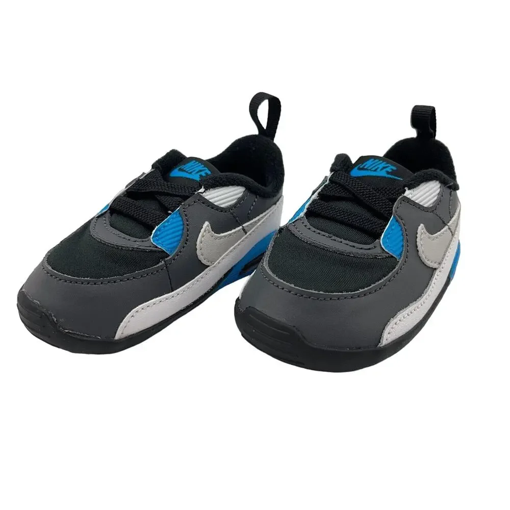 Nike Air Max 90 Crib CB Soft Bottom Baby Bootie Shoes 4C CI0424 002 Black/Gray
